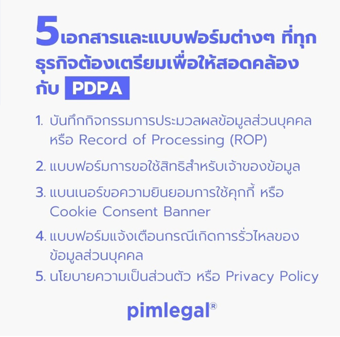 5 เอกสารและแบบฟอร์มต่างๆ ที่ทุกธุรกิจต้องเตรียมเพื่อให้สอดคล้องกับ PDPA